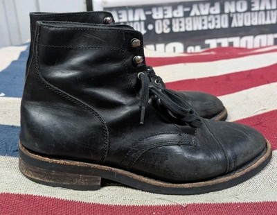 Thursday Boots Captain Everyday Boots Black Leather Lace Up Classic Mens 10 Wide