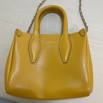 LANVIN 2-Wege Leder Mini Tasche Senfgelb Damen Ladies Authentic