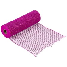 Hot Pink Metallic Deco Mesh Ribbon- 10"