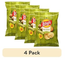 4 Pack, Lay's Dill Pickle Potato Snack Chips, 7.75 Oz Bag.