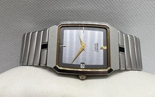 Super Luxury Rare Unique Vintage Tank Seiko Men Watch Tonneau Date 80s