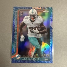 2025 Topps Chrome - Ollie Gordon II #327 Blue Pigskin Refractor /150 (RC) Miami