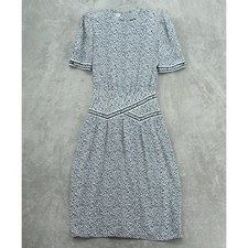 Vintage Nancy Shaffer Dress Women 10 Midi A Line Modest Abstract Lightweight