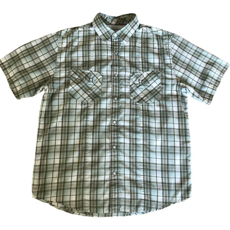 HORNY TOAD Medium Pearl Button Down Short Sleeve Organic Cotton Plaid Shirt - Image 2 of 4