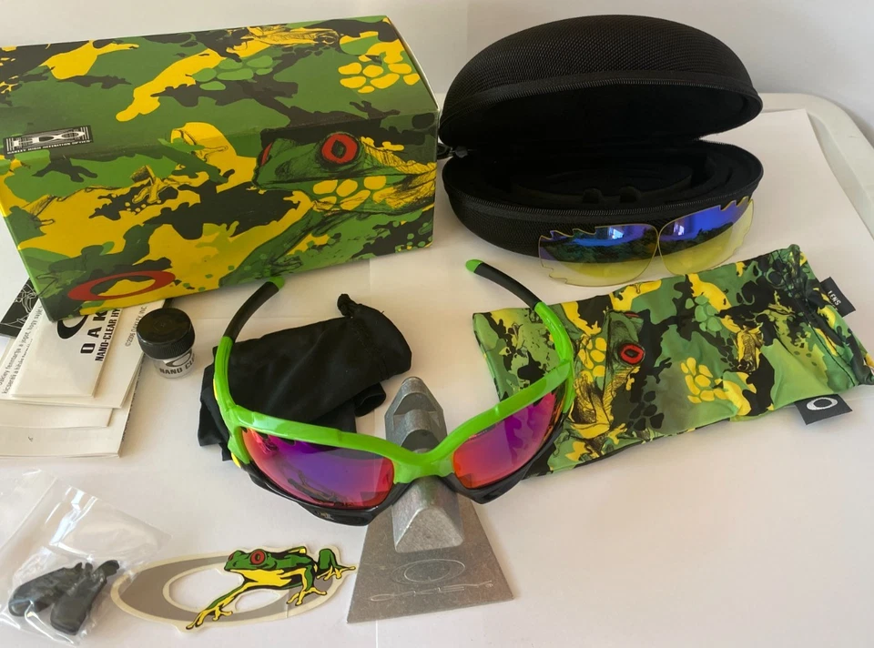 Novo Óculos de Sol Oakley Jawbone Jupiter Camuflado Verde +Vermelho Irídio + Amarelo 24-255 - Imagem 2 de 4