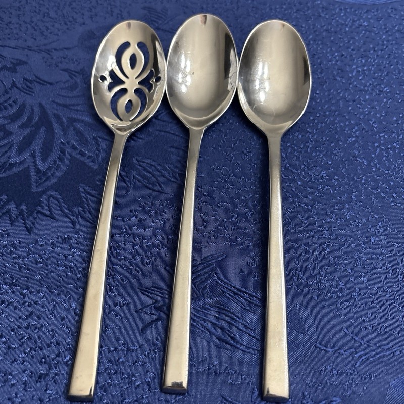 FOOD NETWORK Chive 3 Serving Spoons Stainless Flatware