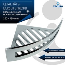 tecuro DESIGN Eck-Seifenkorb Schwammkorb 260 x 180 x 70 mm, hochglanzverchromt