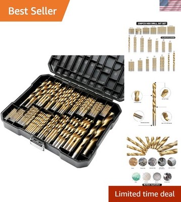 Versatile Drill Bit Set: 230 Precision Bits with Titanium Coating & Storage Case