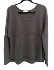 Helmut Lang Sweater Women  s Sz Large Long Sleeve Wool Viscose Angora Hi-low