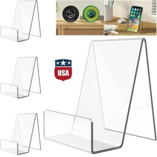 4Pcs Acrylic Book Stand Clear Easel Stand for Display Book Display Holder USA