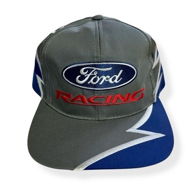 NASCAR Ford Racing Embroidered Logo Snapback Hat Shark Tooth Checkered Flag