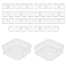 40 Pack Pack Clear Plastic Beads Storage Containers Box with Hinged Lid for3543