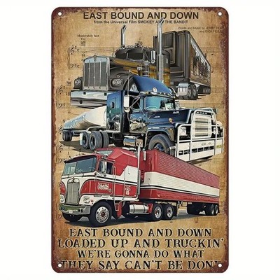 Blechschild East Bound and Down Truck Trucker 30x20cm Retro Vintage TEL620