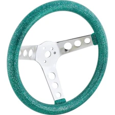 Speedway 11-1/2 Inch Green Metalflake Style Steering Wheel 3-1/2