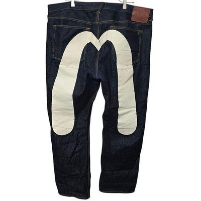 EVISU LOT2000 White Black Big Seagull Print Jeans 40x34 EVISU LOT2000 White Black Big Seagull Print Jeans 40x34