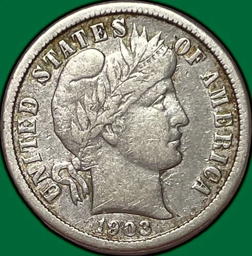 1903-O Barber Dime Silver Choice Very Fine VF+/XF Coin #29485