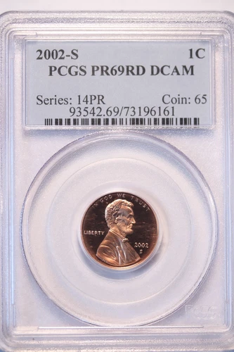 2002 S Lincoln Cent, Gem Proof, PGS PR69RD DCAM, Gorgeous Modern Lincoln Cent!