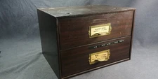 Metal C & E Marshall Watch Parts Two Drawer Storage Cabinet Vintage 9.5"x11.5"