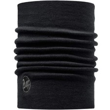 Buff Unisex Heavyweight Merino Wool Warm Winter Neckwarmer Tubular - Solid Black