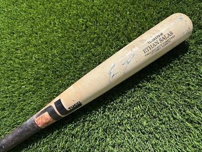 San Diego Padres Ethan Salas Signed 2024 Game Used Cracked Tucci Bat Prospect - Image 1 of 4
