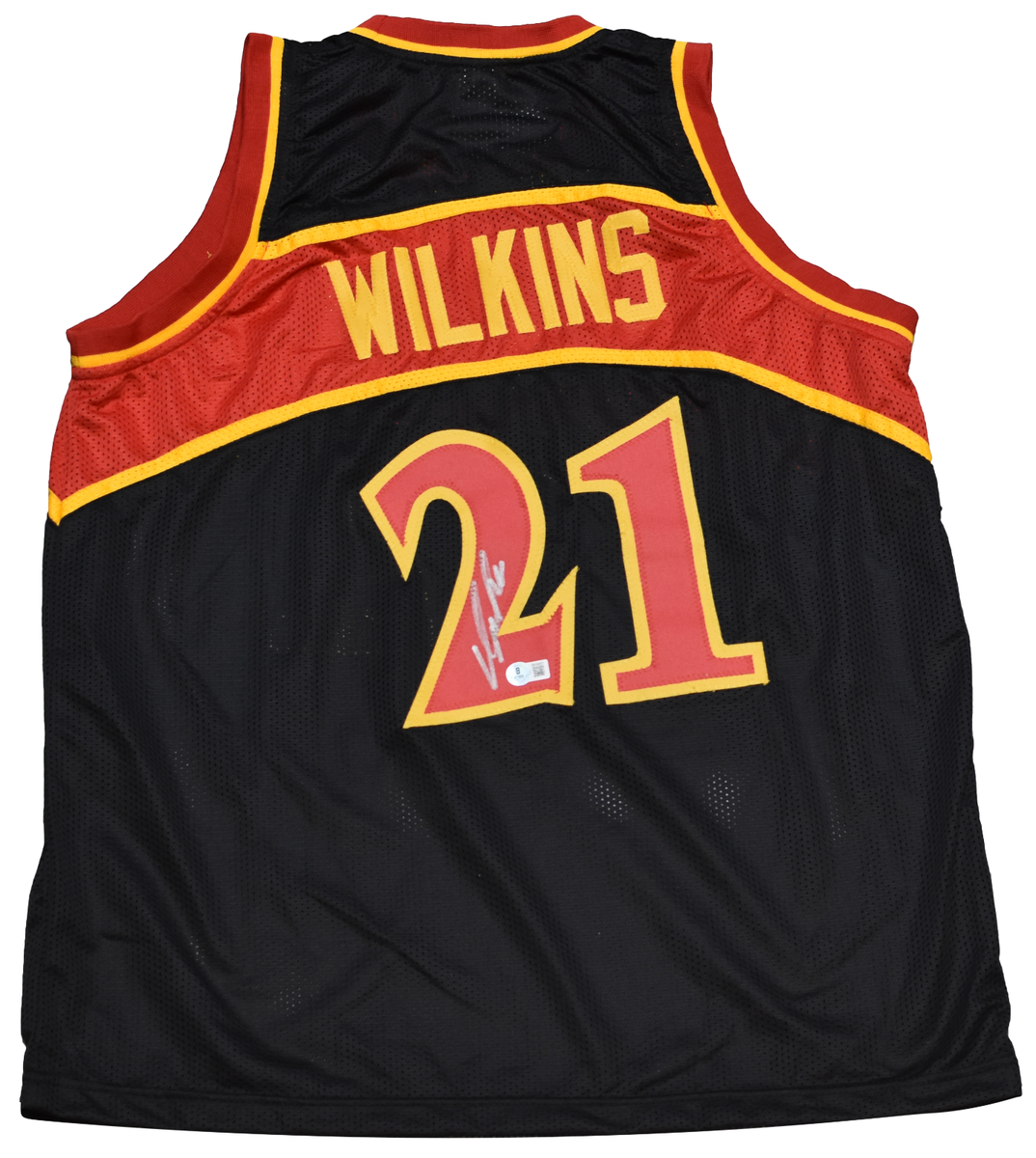 ウェア  NBA Hawks Dominique Wilkins 21 DOMINIQUE WILKINS SIGNED ATLANTA HAWKS #21 BLACK BASKETBALL JERSEY