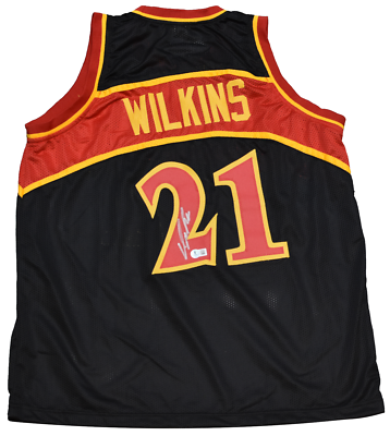 DOMINIQUE WILKINS SIGNED ATLANTA HAWKS #21 BLACK BASKETBALL JERSEY