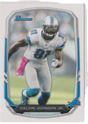 Calvin Johnson Jr  Detroit Lions Wide Receiver 2013 Bowman Card #90 HALL of FAME