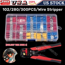 102/280X Assorted Insulated Crimp Splice Terminals Spade Butt Wire Connector Kit