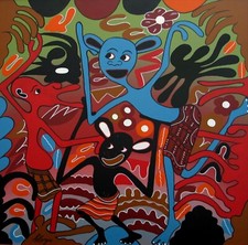 GEORGE LILANGA - ARTE AFRICANA - AFRICAN ART - DIPINTO - QUADRO - PAINTING