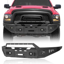 For 2015 2016 2017 2018 Dodge Ram 1500 Rebel Front Bumper Wwinch Plate Lights