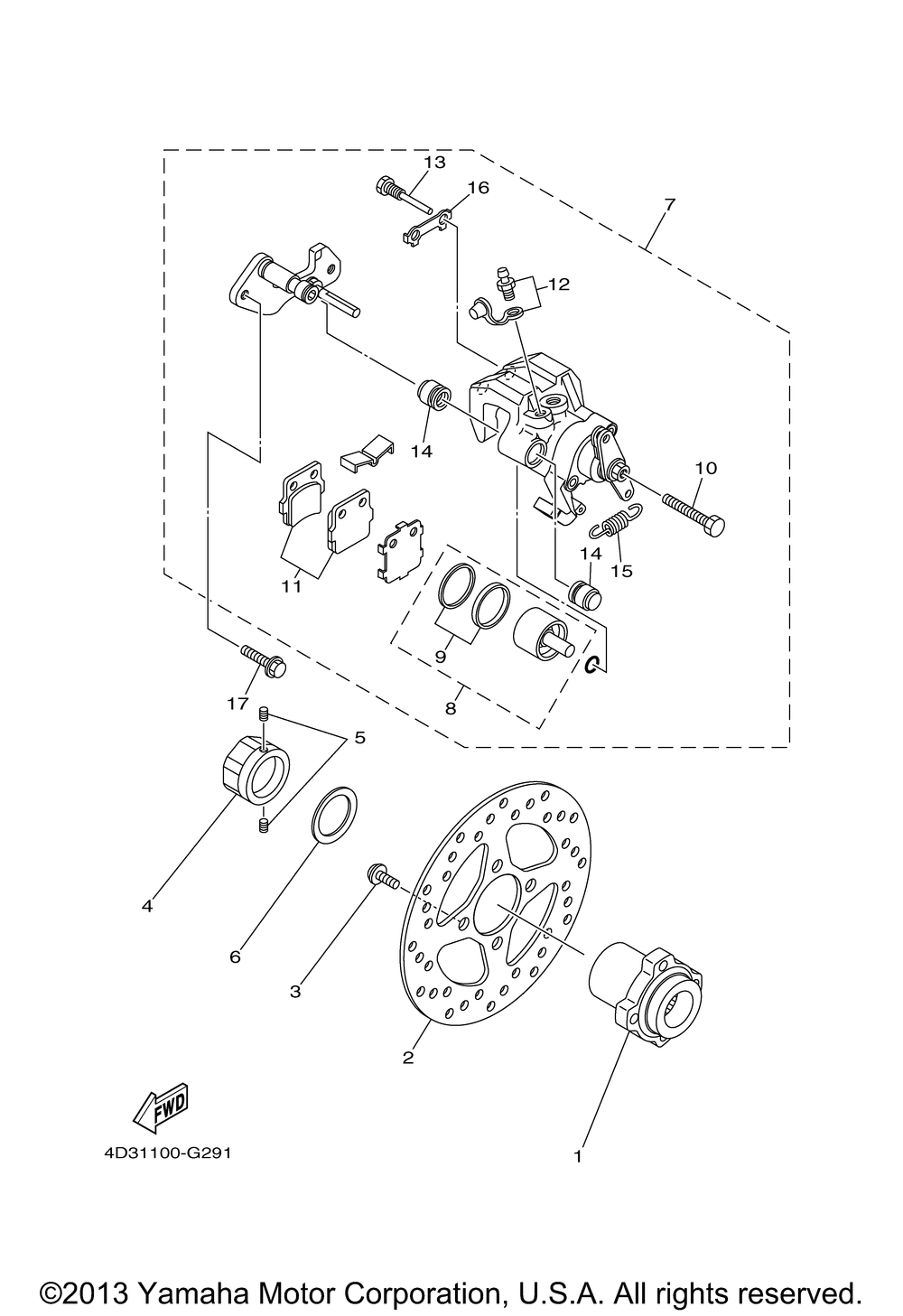 Rear Brake Caliper Adjustbolt ATV YAMAHA 19872006 BANSHEE 350 WARRIOR