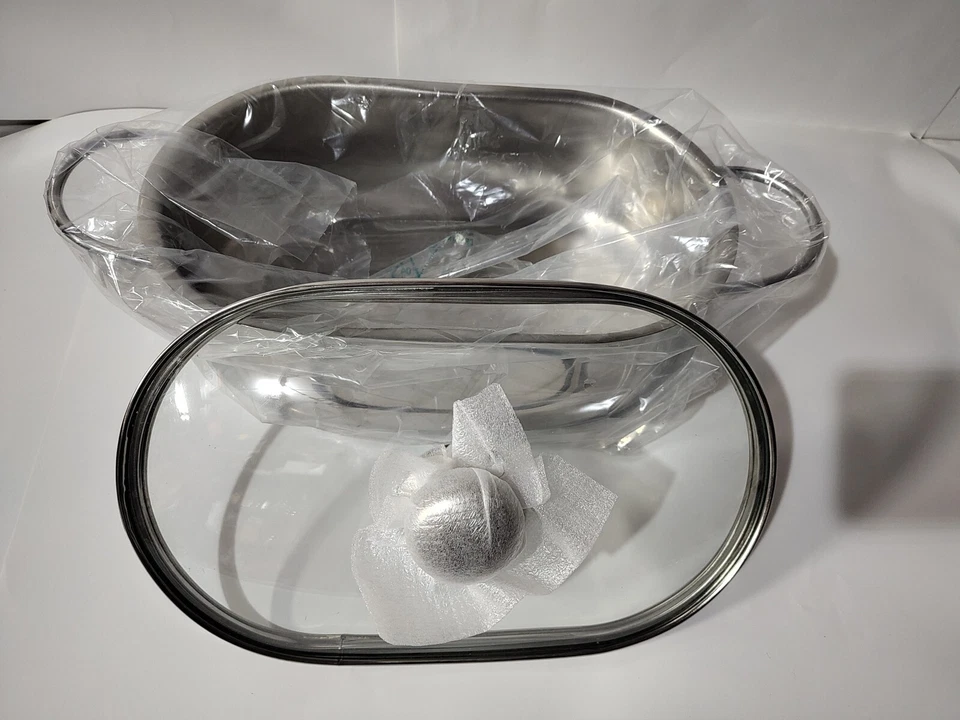 Casseruola Ovale Con Coperchio Vetro Temp.Per Arrosto Made In Italy - Immagine 4 di 4