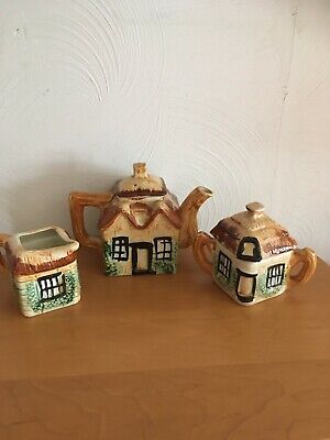 Lovely One-of-a-kind Japanese Tea Set: Teapot Sugar Creamer 