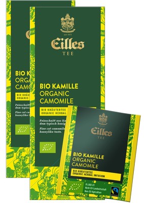EILLES TEE Teebeutel Bio & Fairtrade Kamille, Sparpack mit 2x25er Box