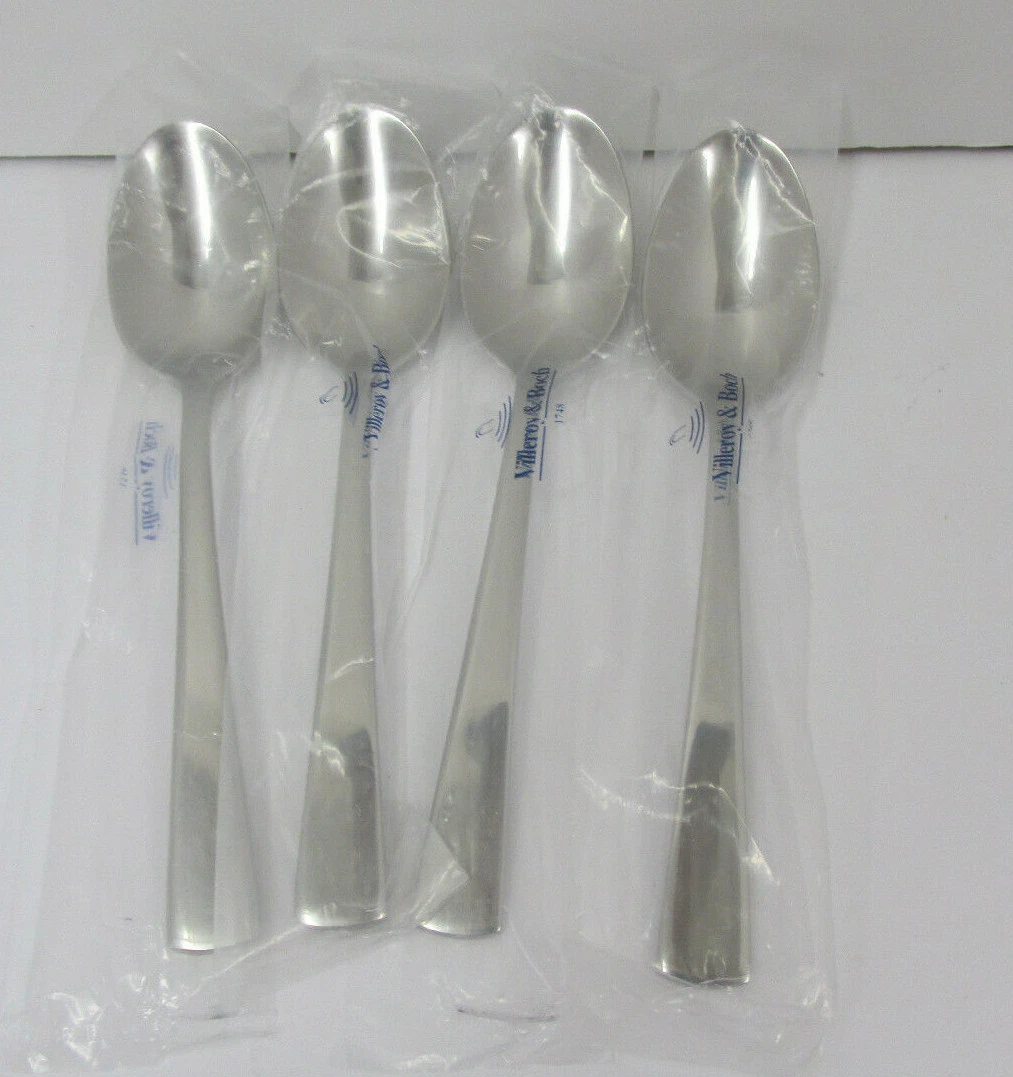 VILLEROY & BOCH PATTERN CHANCELLOR STAINLESS 8 1/4" LARGE SERVING SPOONS FOUR