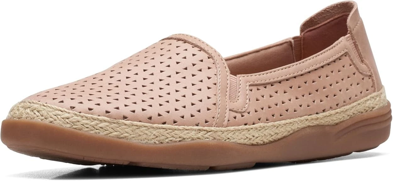 Mocassino donna Clarks Elaina Rubino pelle corda slip on nuovo 7 N