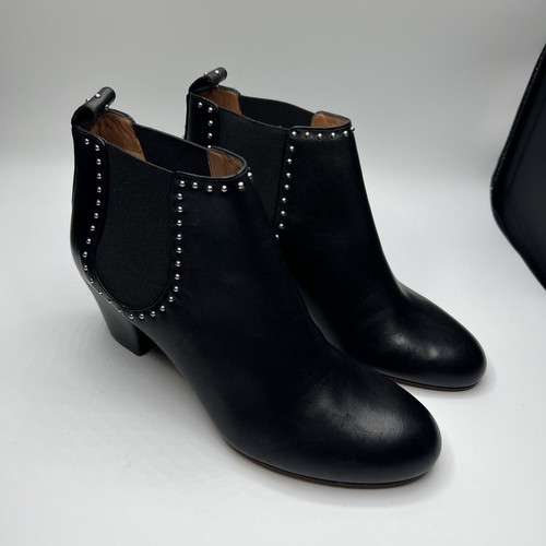 AUTHENTIC GIVENCHY ANKLE STUDDED BLACK LEATHER BOOTS, SIZE MISMATE! 36.5/38 READ - Picture 2 of 9