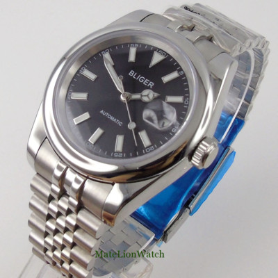 36mm/39mm Polished Men Watch PT5000/Miyota8215 Black Dial Sapphire Jubilee Strap
