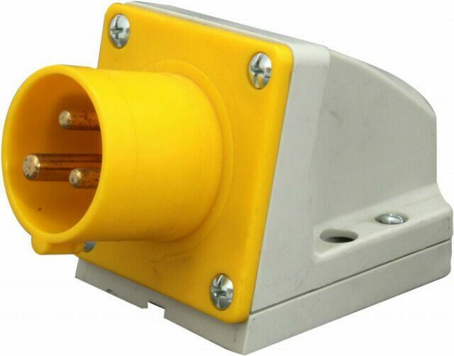 Industriestecker & Steckdose IP44 16A 110V – Gelb/Weiß, 3-polig, Aufputz, Robust Für Baustelle & Outdoor