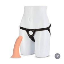 Silicone Realistic 6" Male Hollow Strap-on Harness Dildo Penis Cock Extension