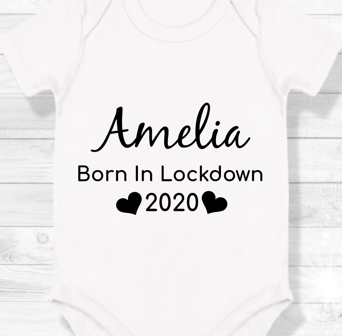 Born In Lockdown 2020 Personalised Isolation Baby Grow Baby