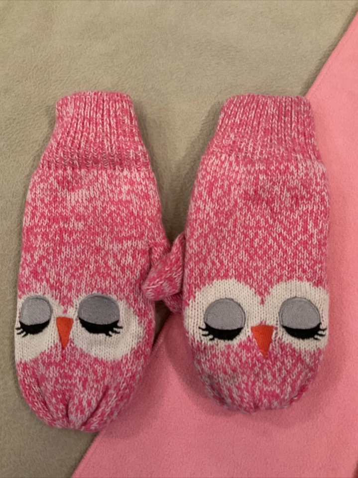 Little Girls winter accessory lot Life is Good scarf Hanna Andersson mittens  - Image 2 of 4