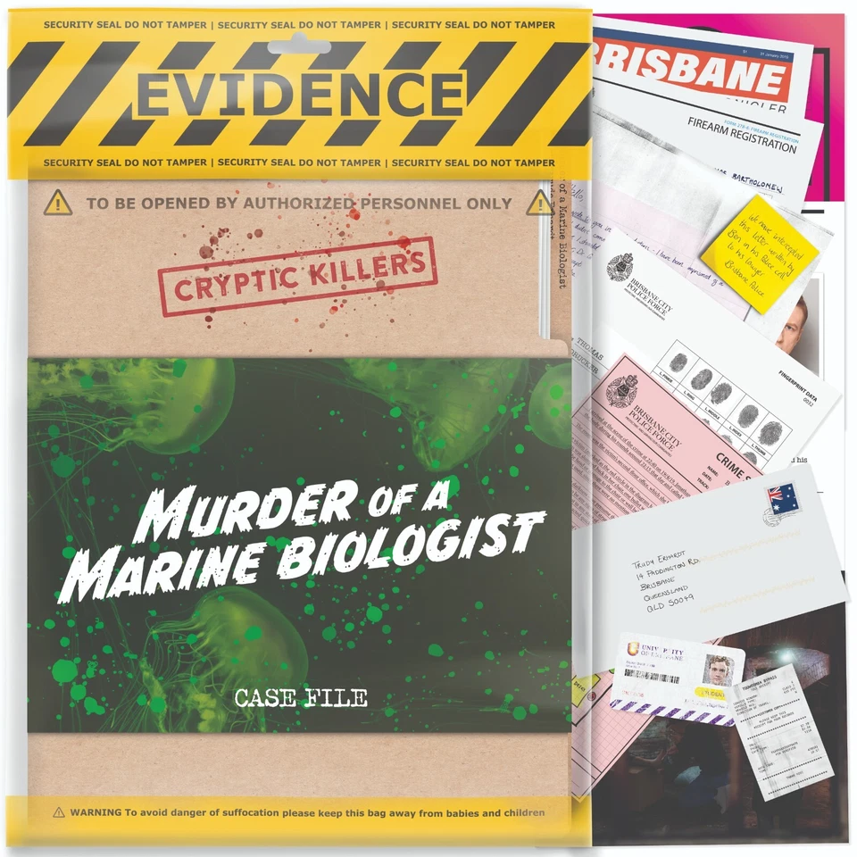Cryptic Killers Unsolved mystery game - Murder of a Marine Biologist