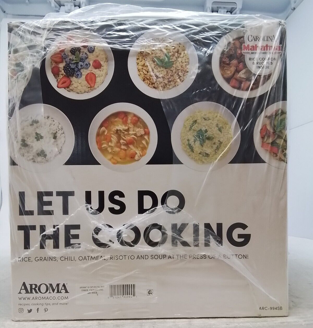 Aroma Housewares ARC994SB 8cups Programmable Black And Stainless Rice