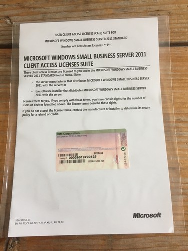 Small Business Server 2011 Standard / SBS /  user CAL  mit MwSt Rechnung ! - Bild 1 von 1