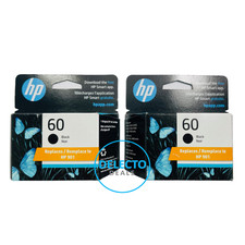 GENUINE 2-PACK HP 60 BLACK INK CARTRIDGES CZ071FN NEW SEALED BOXES 2026