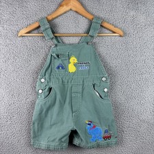 Vintage Sesame Street Shortalls Toddler 4 Green Big Bird Cookie Monster