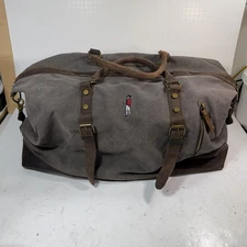 Canvas And Leather Weekender Duffel Bag Branded RCB Heritage Hilton Head Golf !!