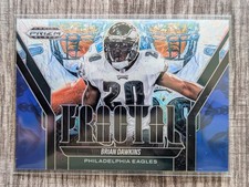 Brian Dawkins 2025 Panini Prizm Black Fractal Prizms Blue /199