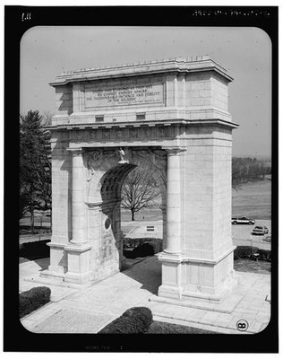 2. SOUTHWEST ELEVATION, RIGHT OF CENTER - National Memorial Arch, King of